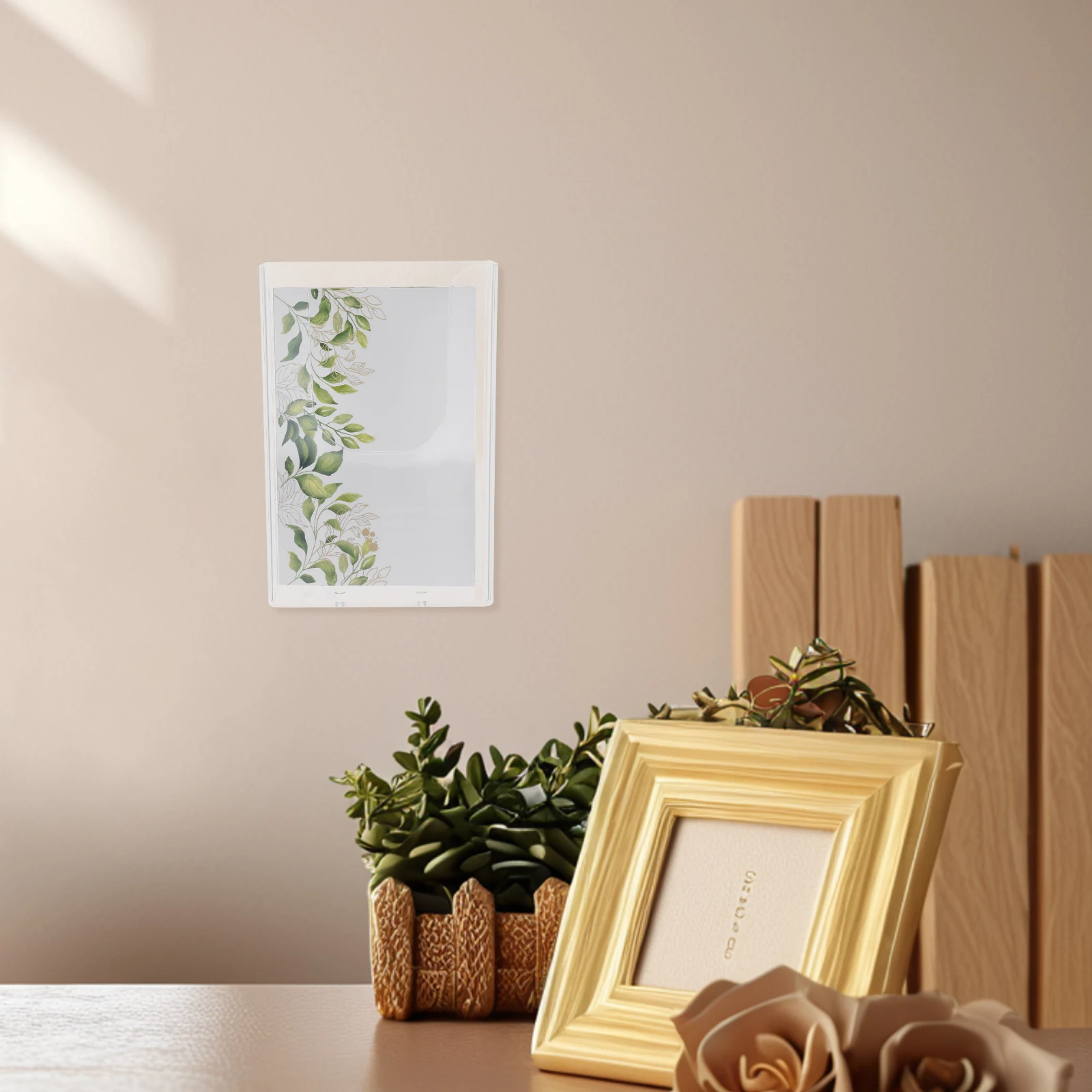 

Wall Mounted Document Rack Transparent File Organizer Magazine Holder Office Storage Brochure Display Material Crafted