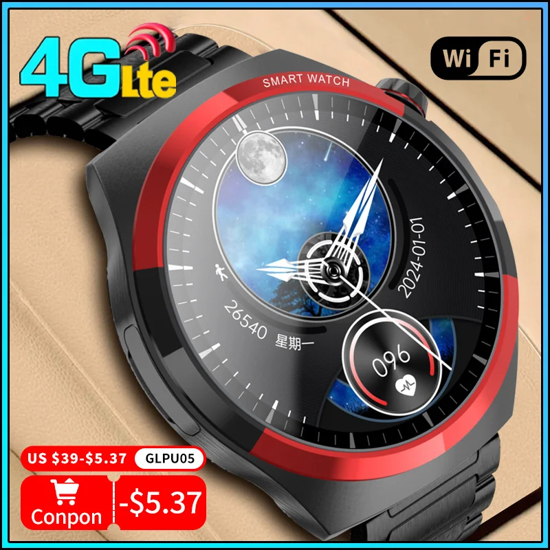 1.62-inch 4G Network SIM Card Smart Watch 2024 Dual Camera GPS 4G Call Wifi Fast Internet Access Android Men Women Smartwatch