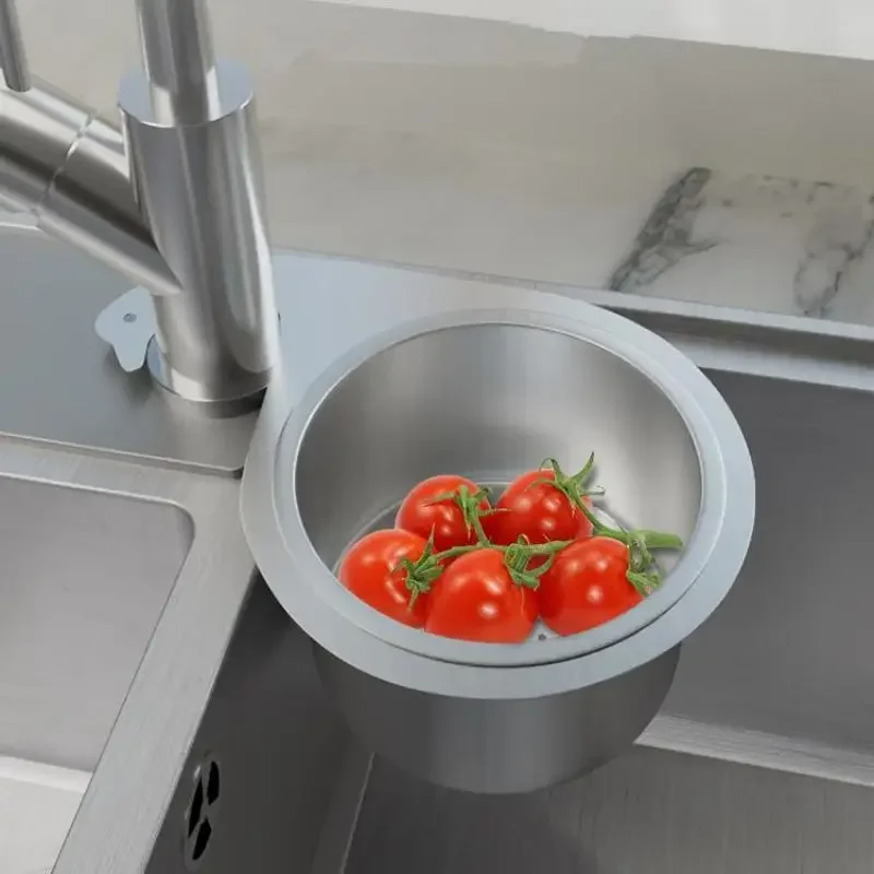 Stainless Steel Swan Sink Strainer Basket Kitchen Sink Garbage Hanging Filter Swan Dry And Wet Separation Hook Drain Rack