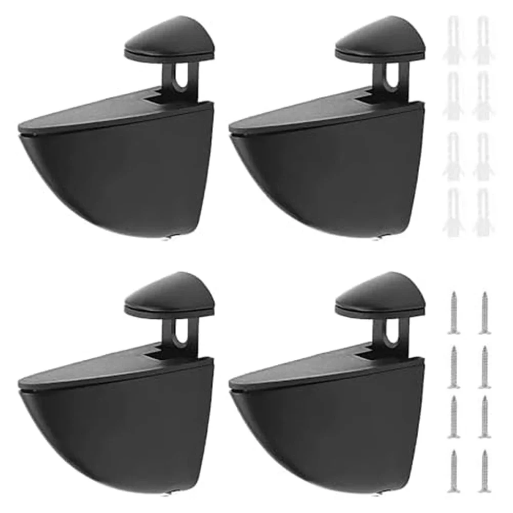 

4pcs Glass Shelf Bracket Wall Mounted Bathroom Support Shelf Brackets Storage Rack Holder Adjustable Wood Shelves Glass Clamps