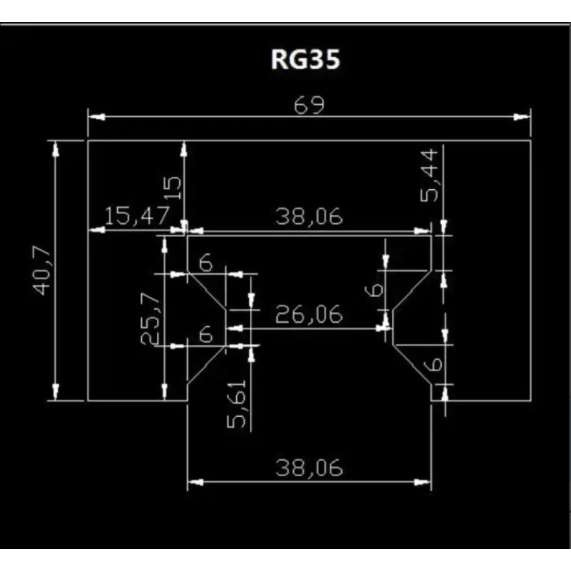 protective bellows cover for linear rail RG35 Lmax = 8000mm