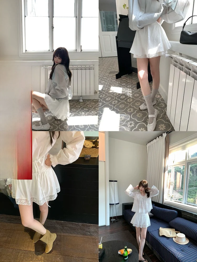 

Модная фактурная белая юбка AHY для женщин: легкая, свободного кроя, с высокой талией, А-силуэт, повседневная, из полиэстера и нейлона