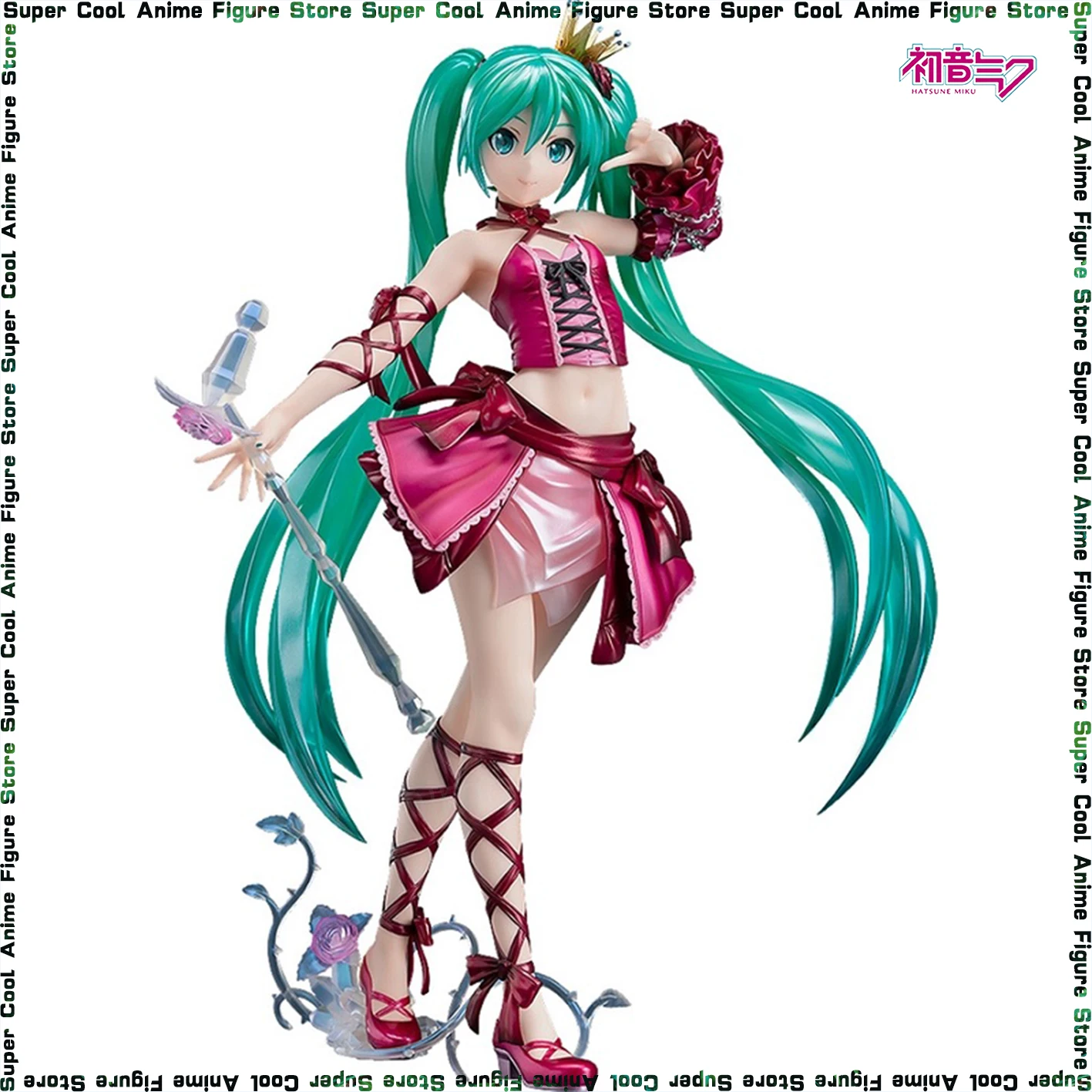 25cm Anime Hatsune Miku Legendary Stock Max Factory Vintage Dress Wine Red Dress Decoration Furniture For Display Toys Gifts