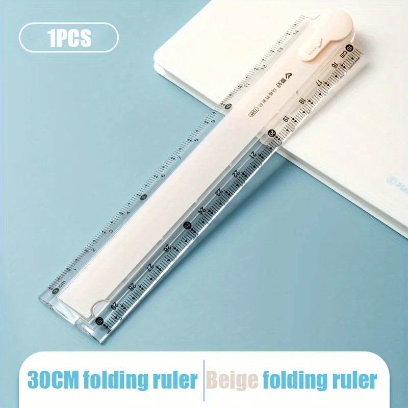 4pcs/1pc, Multi-Functional Folding Ruler, Available in 4 Colors, Clear Scale, Portable Foldable Design, Geometric Drawing Ruler,
