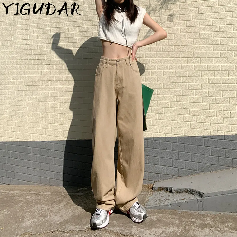 Streetwear Cargo Pants Women Y2K High Waist Flap Wide Leg Trousers Loose Straight Women Pants 2023 Fashion Vintage Casual Jean