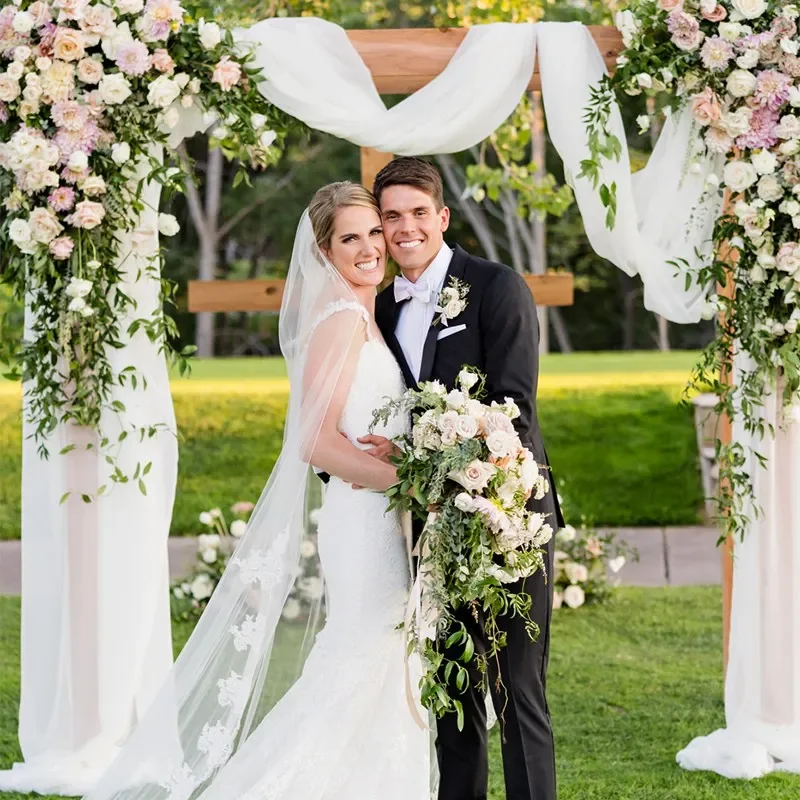 Wedding Arch Drape Chiffon Fabric Draping Curtain Drapery Wedding Stage Backdrop Draping Ceremony Reception Hanging Decoration image 3