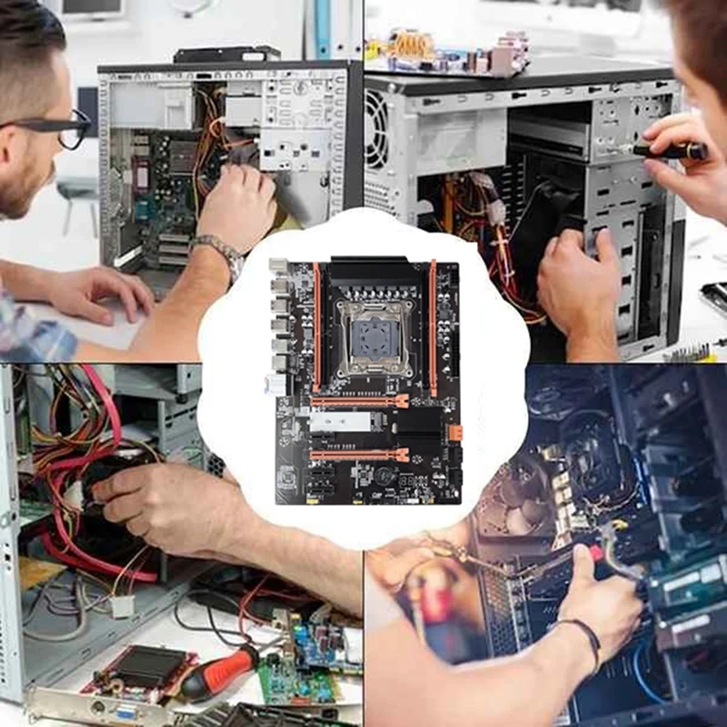 Placa-mãe X99 com cabo SATA, cabo de comutação, defletor, graxa térmica, almofada térmica, LGA2011, V3, M.2, NVME, NGFF Support, 4x16G