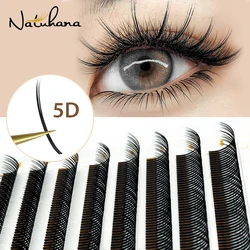 NATUHANA 5D W Style Flora Lash Extensions Individual Lashes Volume Natural Soft 5D Flowering Fairy False Eyelashes