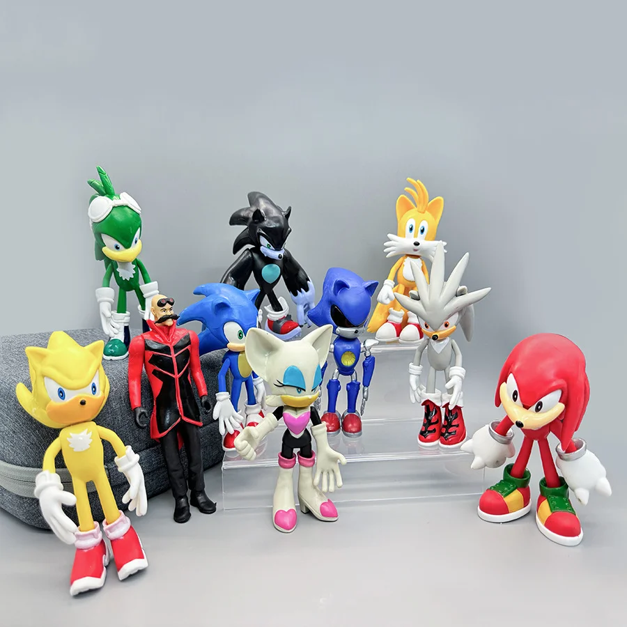 Satu Set Model Figurine Sonic The Hedgehog. Mainan Sonic The Hedgehog Sebagai Barang Dekorasi Meja Atau Hadiah Ulang Tahun.