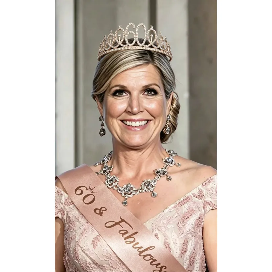 Geburtstags-Tiara Krone Schärpe für Frauen und Mädchen zum 10., 13., 16., 21., 30., 40., 50., 60., 70., 80. Geburtstag Partydekoration Geschenke – Detail 16