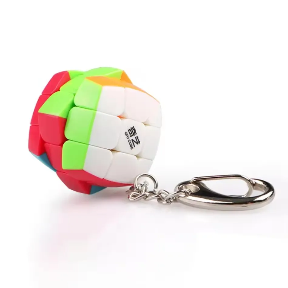 QiYi Mini Keychain MoFangGe Ivy pyraminx 2x2 3x3 gear Magic Cube puzzle Pendant Chain cubo magico Toys Children