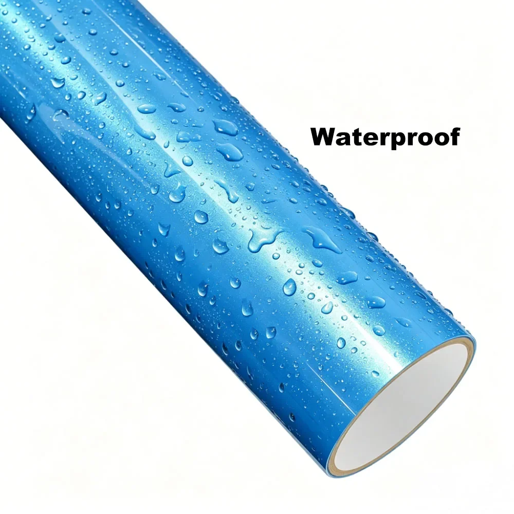 Multicolored Coral Sky Blue Vinyl Wrap Car Motorcycle Adhesive Vinyl Body Wrapping Film Waterproof PVC Decal Car Accessories