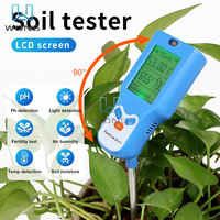 6 in 1 Soil Tester High Accurancy Soil Detector Soil Moisture Sunlight Fertility Humidity Temp Meter Soil Analyzer for Farming