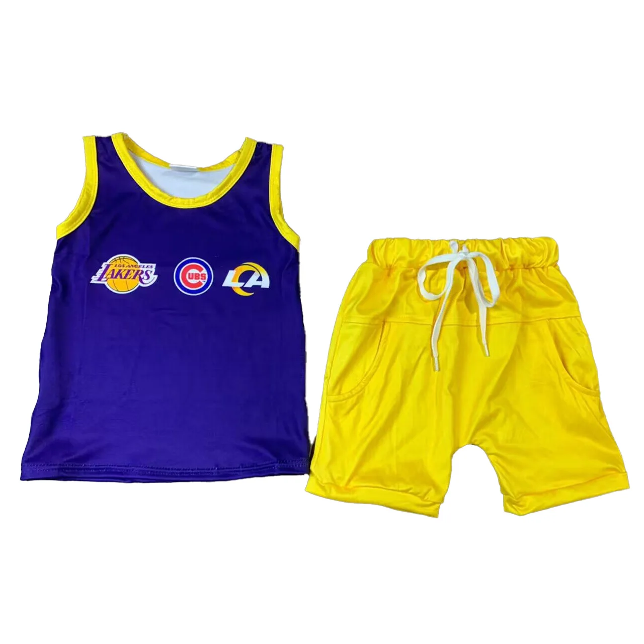 Wholesale Summer Baby Boys Clothing Teams Clothing Sleevesless Shorts Boys Sets