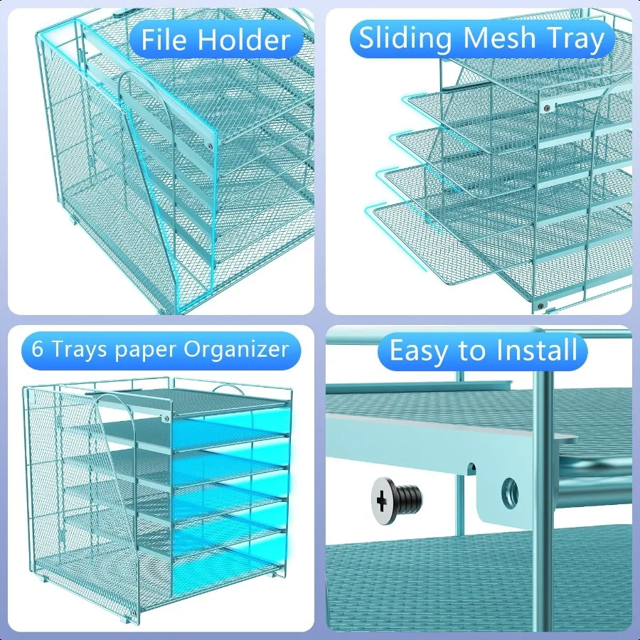 Органайзеры и аксессуары для стола, 6-уровневый органайзер для бумаги с подставкой для журналов, органайзер для файлов для стола, аксессуары для офисного стола Workspa