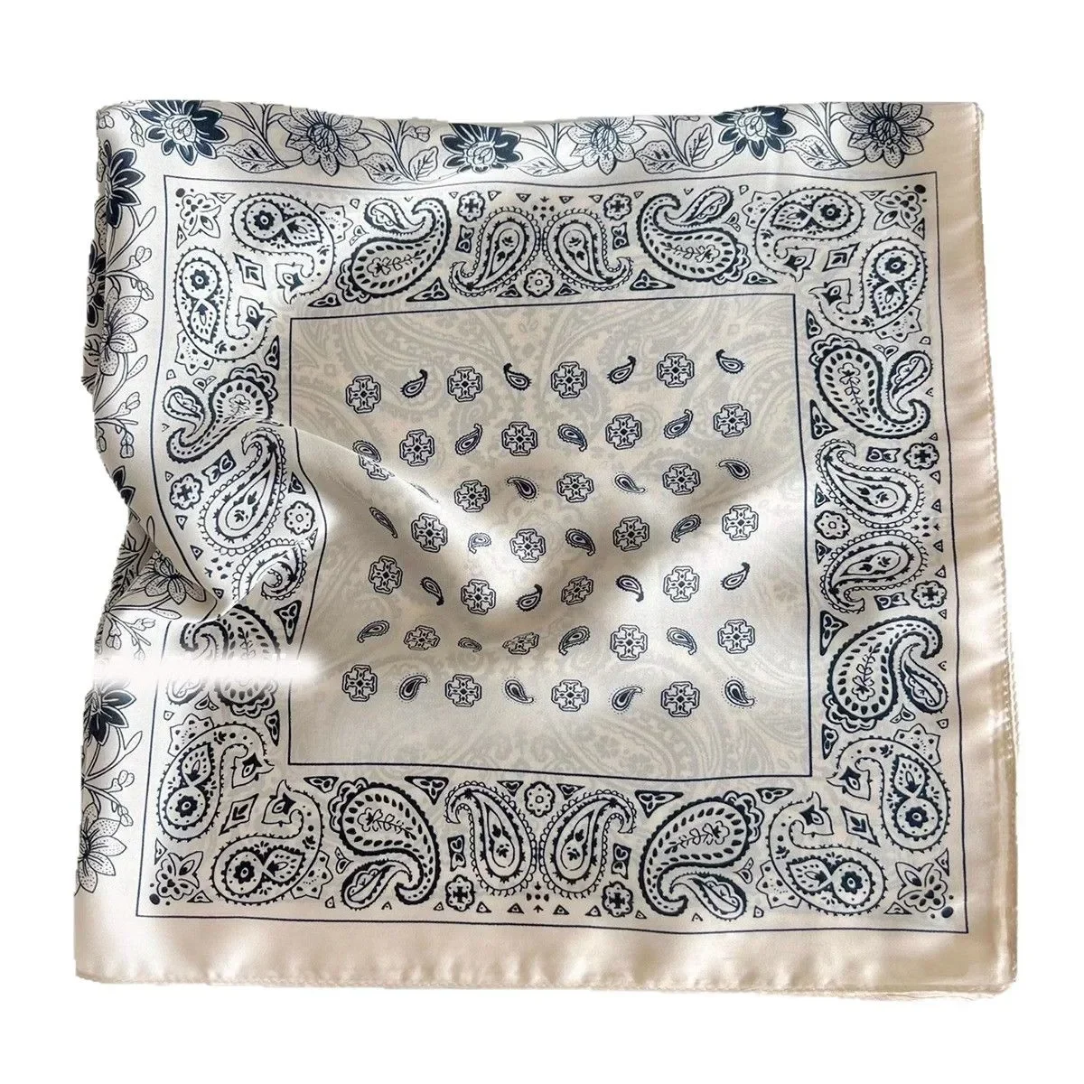 وشاح مربع مطبوع بيزلي 2025 - وشاح نسائي ربيعي عتيق الطراز وشاح للرقبة طوال الموسم