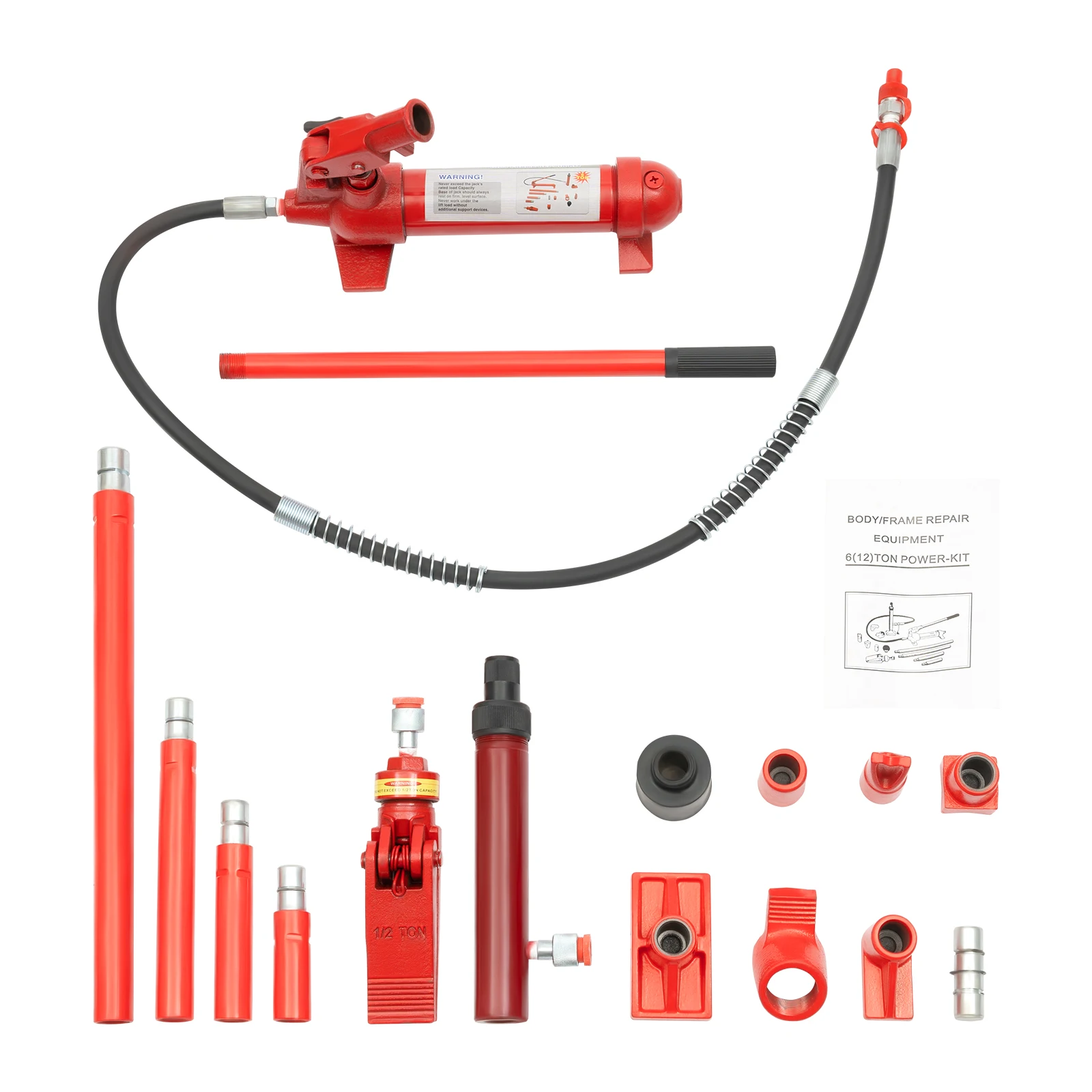 مجموعة كاملة من الرافعة الهيدروليكية، رافعة قوية 6T، أدوات إصلاح إطار السيارة المحمولة مع صندوق تخزين، نطاق رفع 4 7/8 بوصة