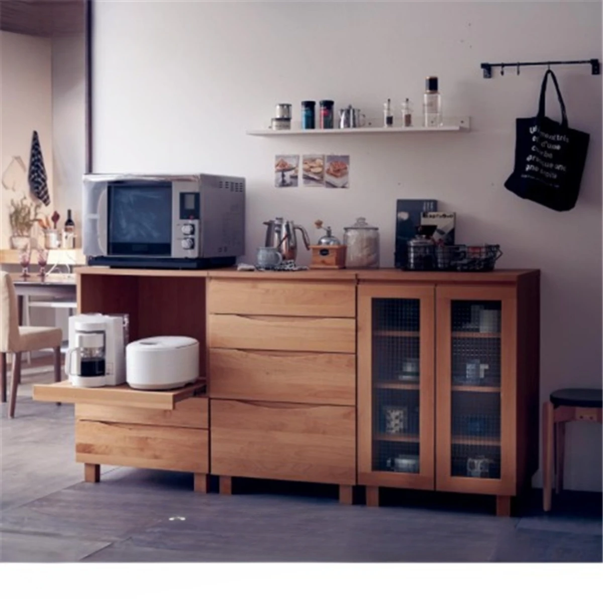 Edge cabinet, glass tea , storage , locker, wine , restaurant, multi-functional, all-solid wood, fully packaged