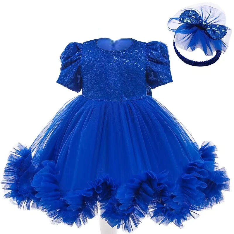 Toddler baby girl sequin dress for birthday party princess dress 2024 Halloween baby costume first Christmas dinner dress