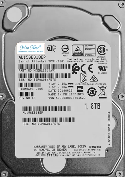 

Для 1,8 T 10K 12GB SAS 4KN al15себ 18ep