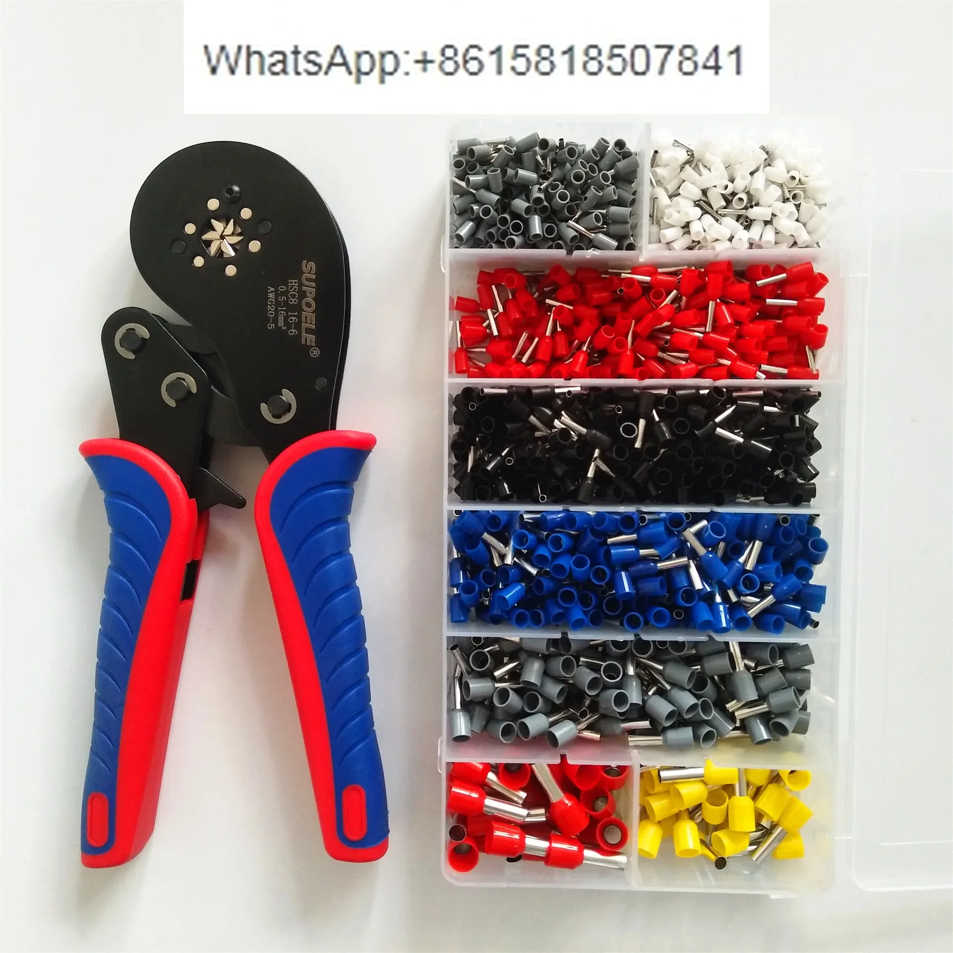 Alicate de crimpagem europeu, alicate de crimpagem de terminal tubular hsc8 16-6a, conjunto de alicates de terminal prensados a frio