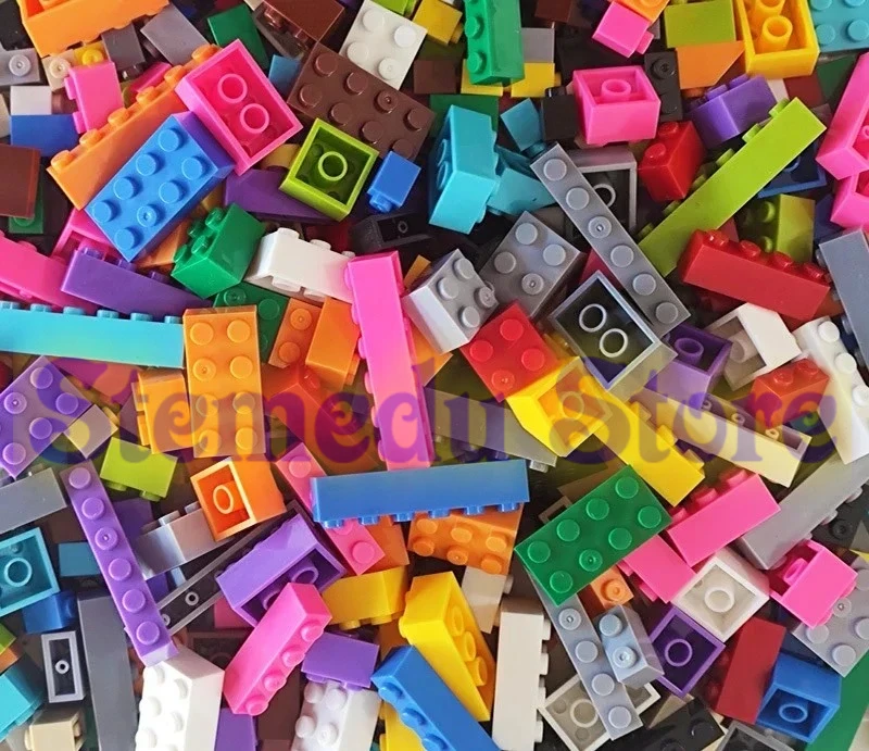 120 Stück Bausteine Bulk Lot Pack sortiert nach Farbe Ziegel Block platte Spielzeug kleine Partikel Bulk-kompatible Legoeds