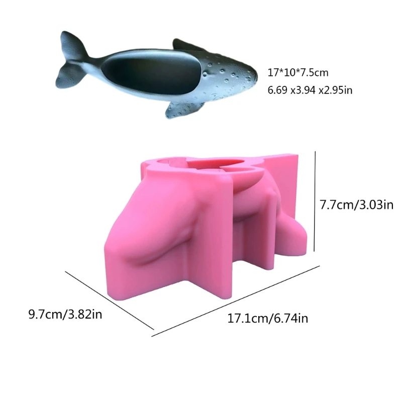 Bougeoir créatif en forme baleine, moule en Silicone, bougeoir, Pots fleurs