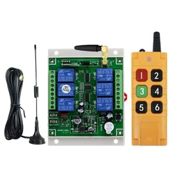2000m DC12V 24V 36V 6CH 30A Relay RF Wireless Remote Control Switch Receiver Transmitter Suction Antenna For LED Light or Motor