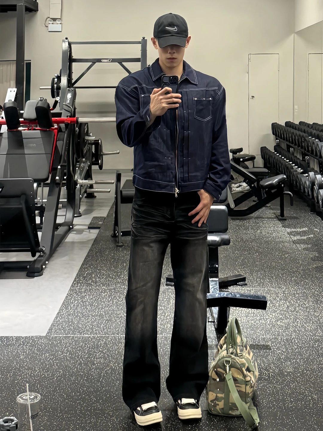 

Black Retro Flared Jeans Men's Autumn Winter American Style Thickened Fleece Mid-Waist Straight Leg Casual Long Pants