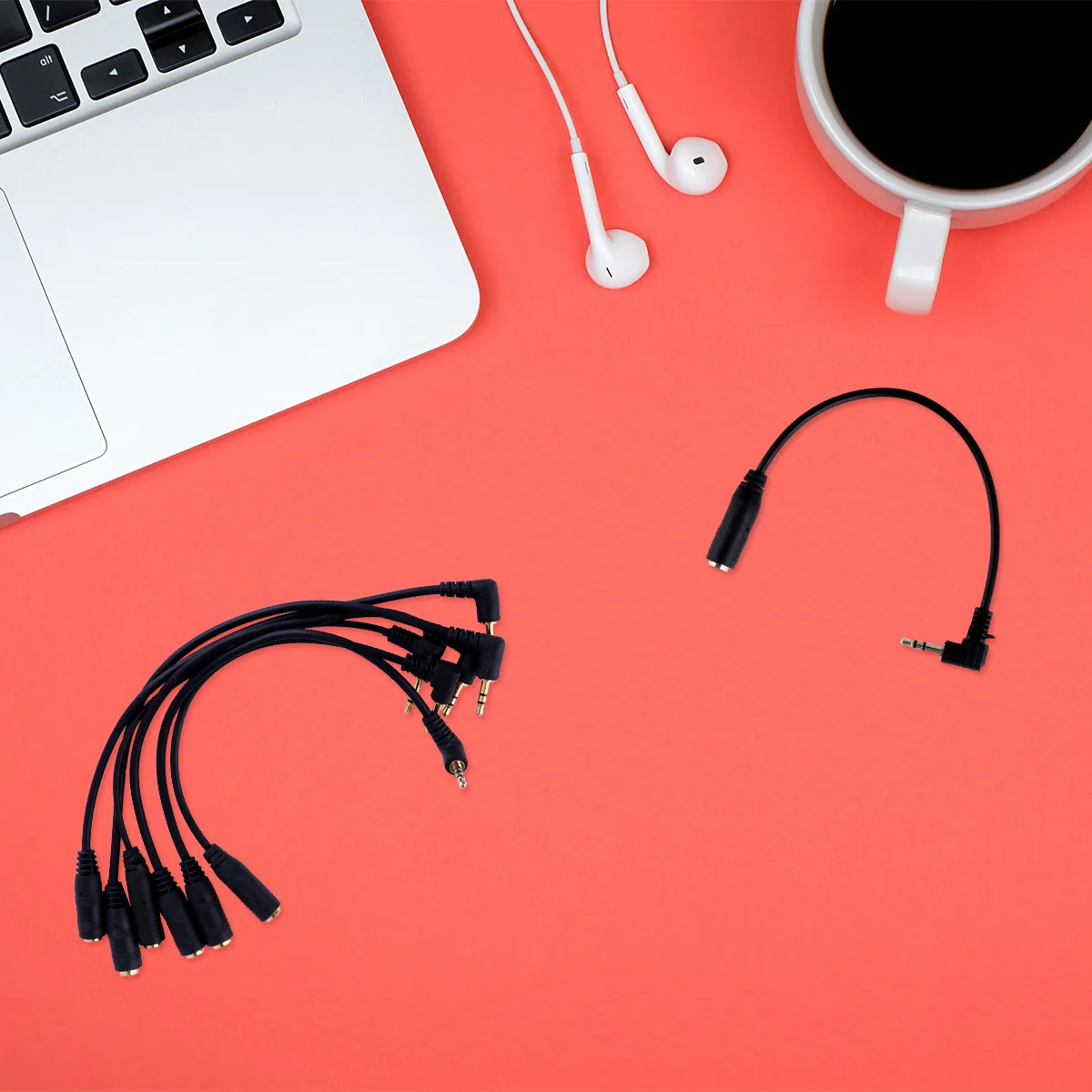 6 قطعة 2.5 مللي متر إلى 3.5 مللي متر كابل محول الصوت ذكر إلى موصل سالب لسماعات الرأس ميكروفون تمديد الحبل متوافق مع الكمبيوتر #1