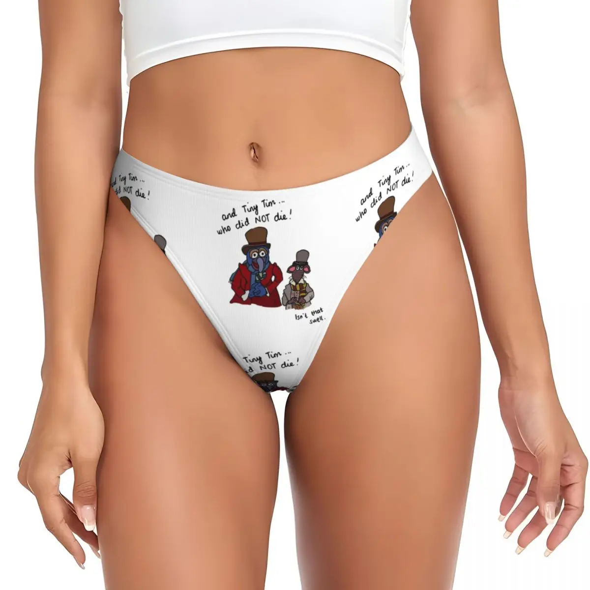 calcinhas-g-string-personalizadas-e-respiraveis-com-tema-tiny-tim-who-did-not-die-muppet-christmas-carol-confortaveis-e-elasticas-para-mulheres