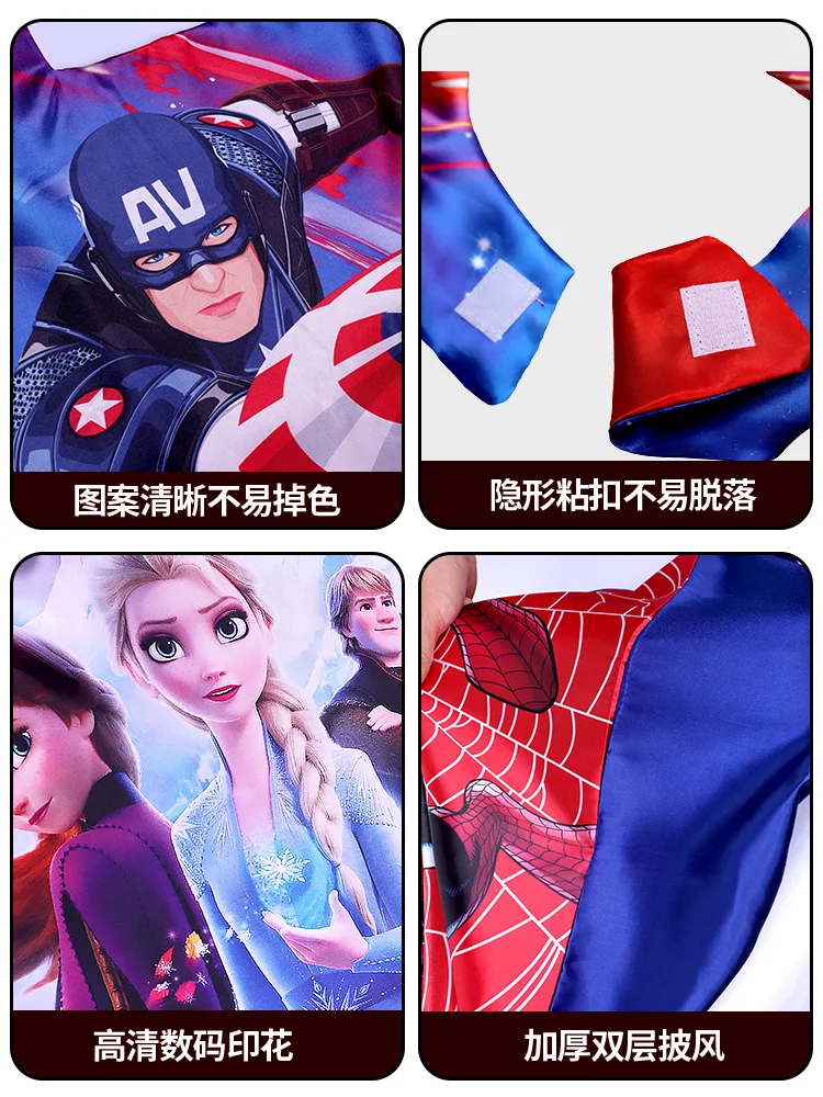 Anime Children Cape Digital Printing with Mask Superhero Sets Children Birthday Party Cosplay Dress for Kids