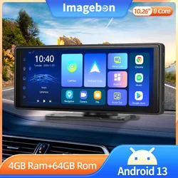 Cyclebon-Rétroviseur sans fil avec GPS, Android 13, DVR de voiture statique, vidéo automatique, CarPlay, Bluetooth, disque U, 10.26