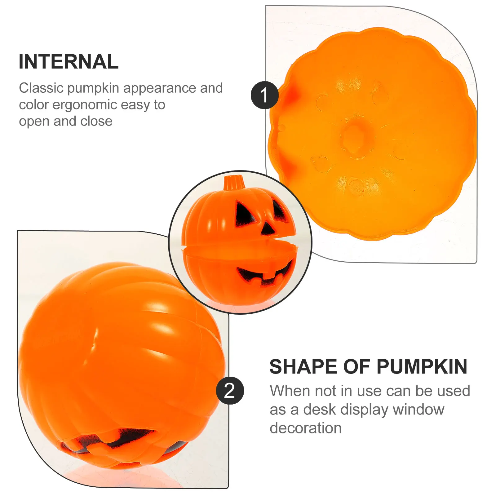 

12pcs Plastic Small Pumpkin Box Halloween Gift Holder Storage Container Decorative Case For Party Favors Trick Or Treat