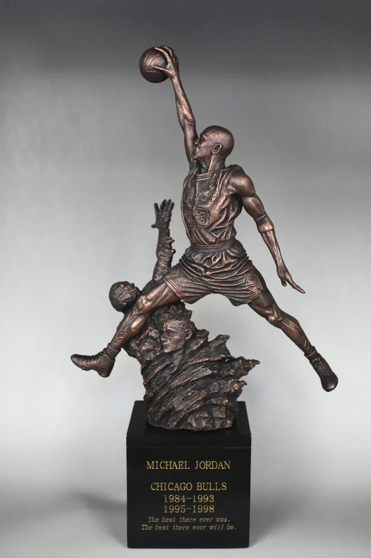 Creative [Limited] Large Size 50cm Basketball Star Chicago BULLS No.23 Michael Resin Figure Statue Toys Collection Model Home De