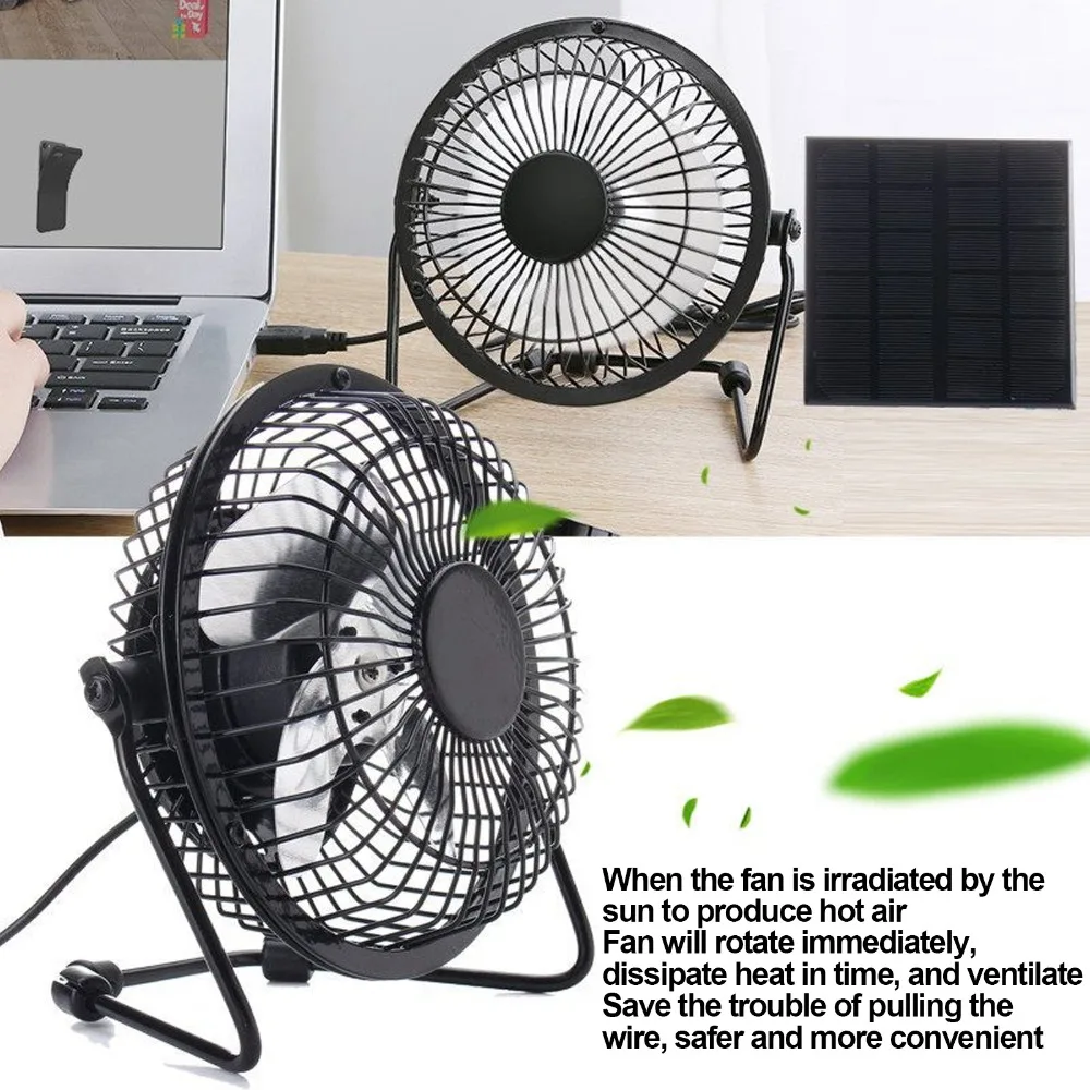 Durable 5W Solar Powered Fan USB Output Portable Mini Solar Panel Ventilator Fan Outdoor Activities