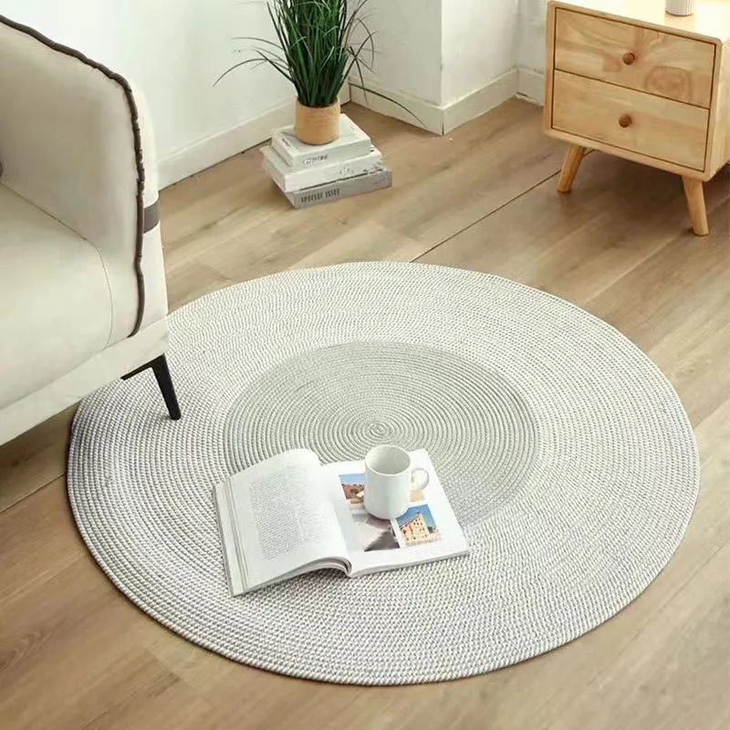 

Круглый домашний коврик для прихожей, нескользящий, экологичный, для гостиной, студии, простой, практичный, незаменимый