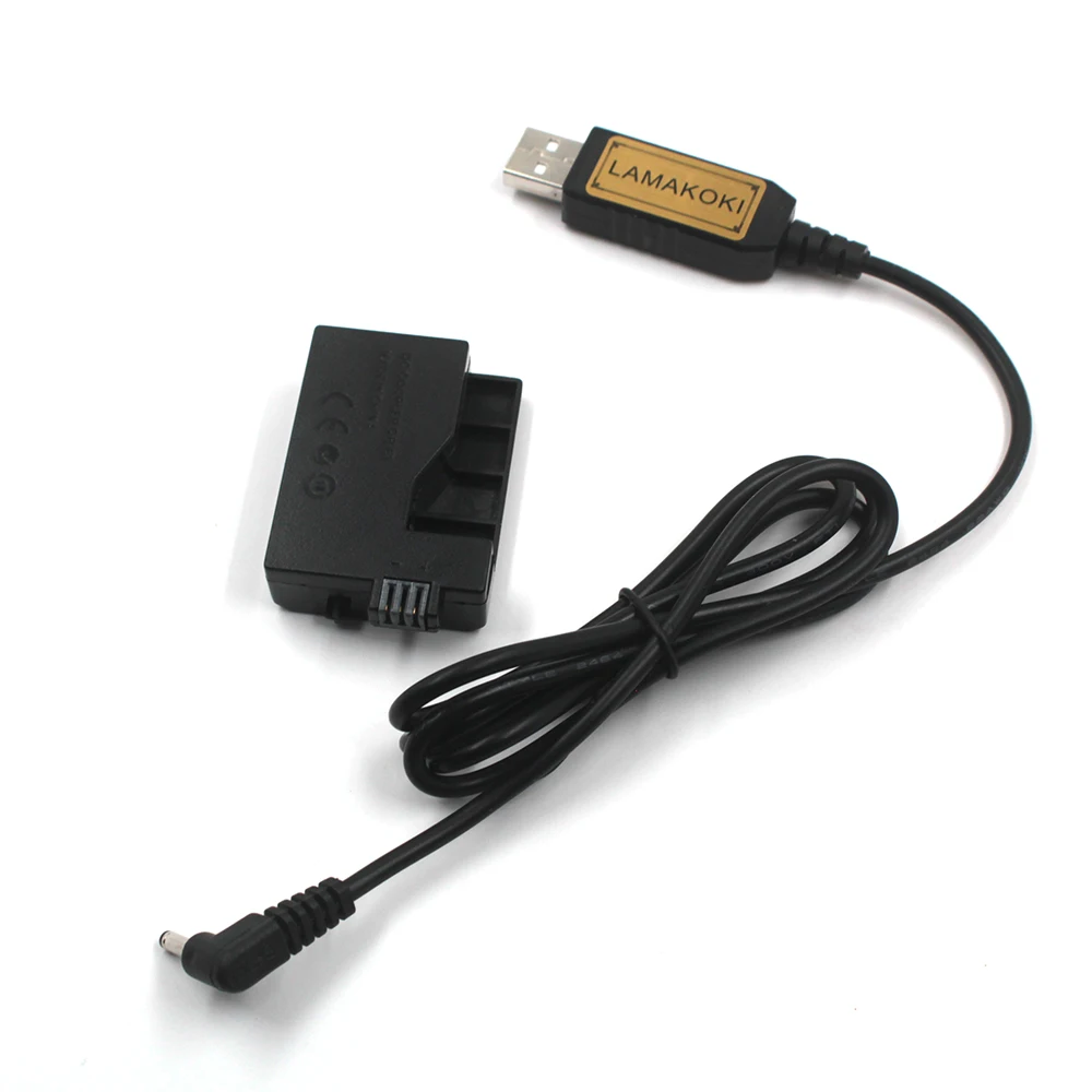 QC USB 8V USB ACK-E5 Drive Cable Power adapter LP-E5 dummy battery DR-E5 DC Coupler for Canon EOS 450D 500D 1000D XS XSi T1i image 2