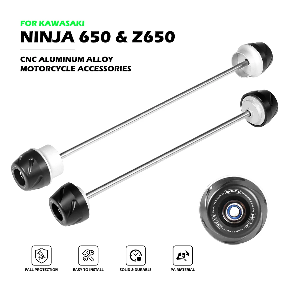 NINJA650 Z650 Z650RS Front Rear Axle Fork Crash Slider For KAWASAKI 2017-2023 Motorcycle Wheel Anti-Collision Protector Parts