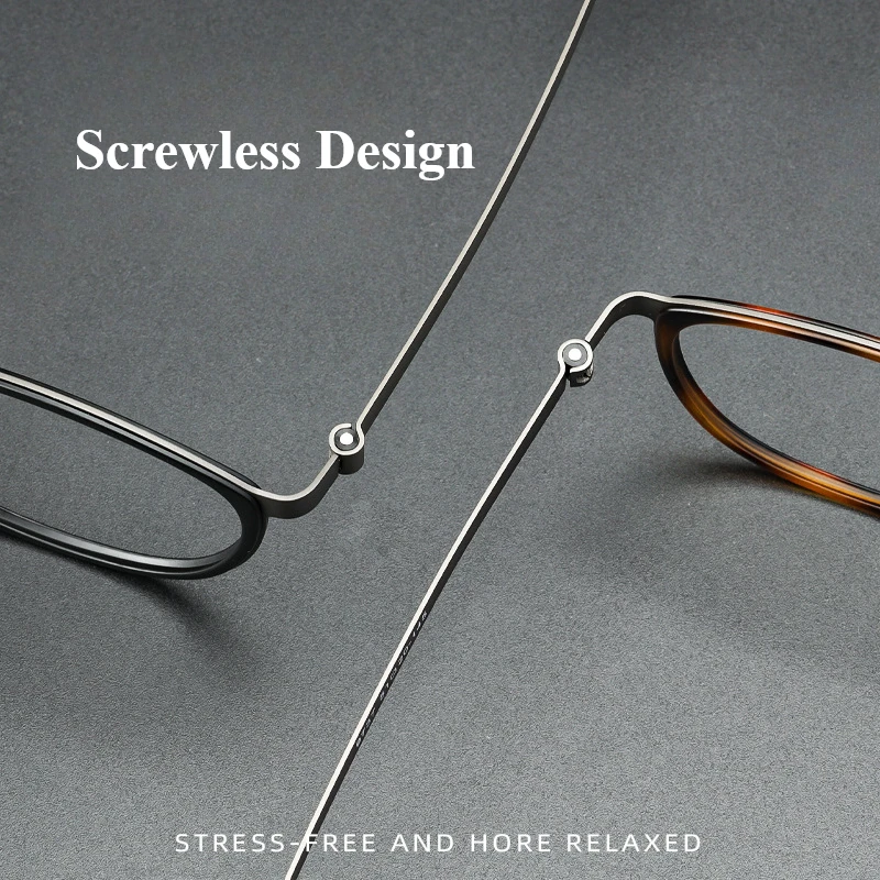 2025 Ultra-light Pure Titanium Square Screwless Eyeglasses Frame Denmark Designer Men Women Myopia Anti-blue Light Glasses Frame