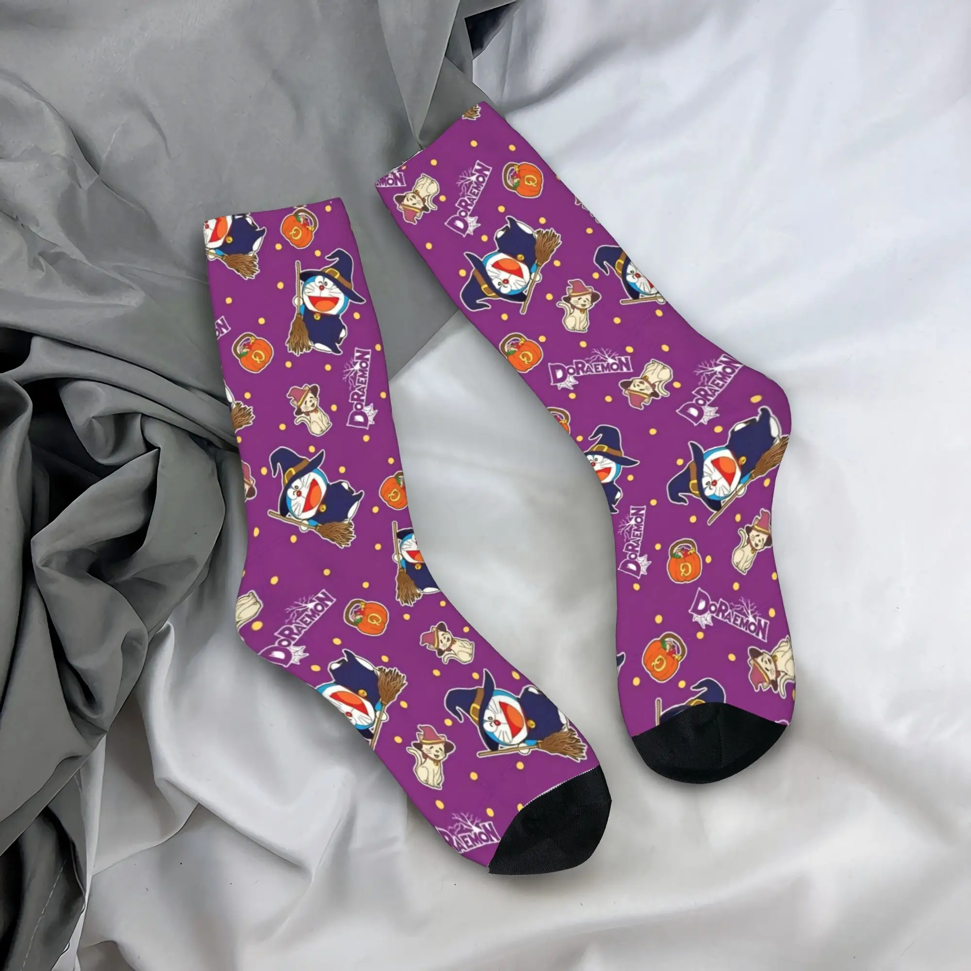 Unisex Doraemones Halloween Socks Sweat Absorbing Trendy Crew Socks Best Gift Idea