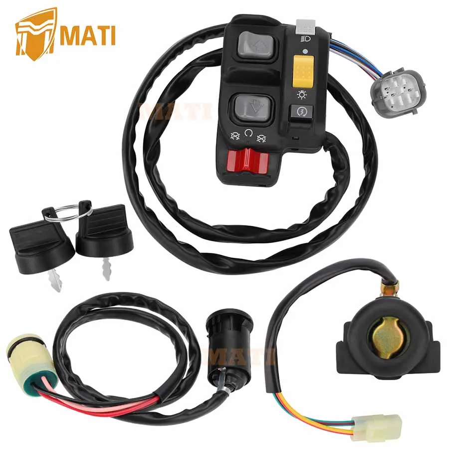 Handlebar Key Starter Relay Switch Kit for Honda Rancher 350 ES 2000-2005 Rancher 400 2004-2007 Rubicon 500 Foreman 500 ES 01-06