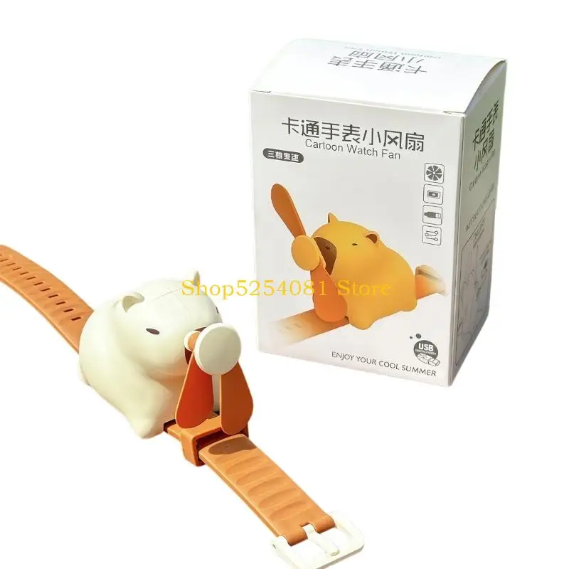 AXYC Stylish Capybaras Pattern Handheld Fan Portable Coolings Gadget With Rechargeable Battery For School Offices