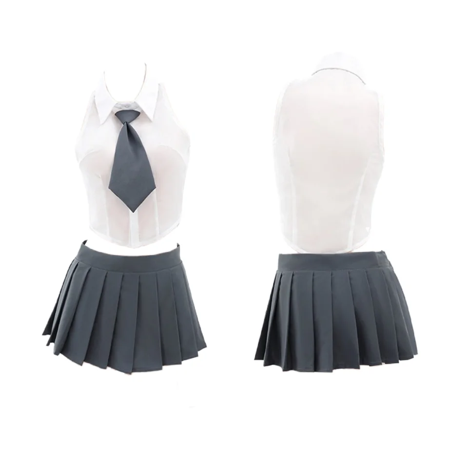 

Sexy Student Uniform Pleated Skirt Clothes Cosplay Women School Cheerleading Team Outfits Set Costume Fashion Sexy Dress Set