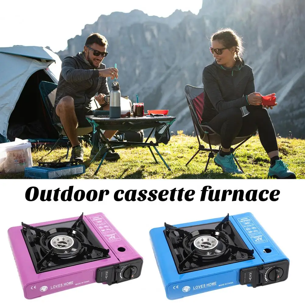 Camping Stove Automatic Rebound Gas Valve Burner Stove Portable Stainless Steel Butane Stove for Camp BBQ Cooking Equipment