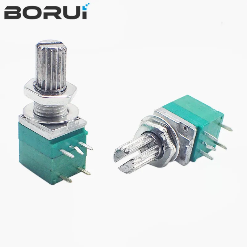 5 قطعة جديد RV097NS 5pin RK097NS RV097 5K 10K 20K 50K 100K 500K مع مفتاح عمود الصوت 15 مللي متر مكبر للصوت ختم الجهد