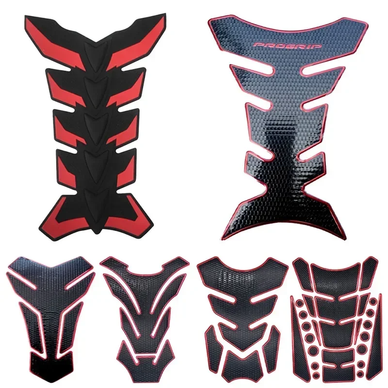 

Motorcycle Accessories 3D Fishbone Sticker Fuel Tank Decorations Scratch Covering Decals Hot Sell Black Red Motorbike Stickers