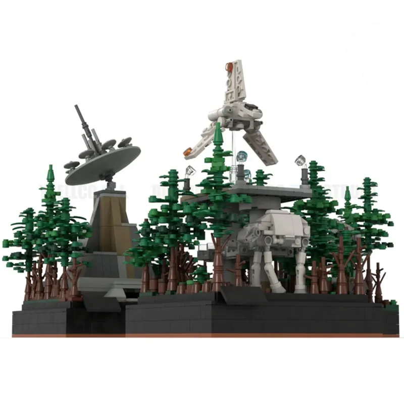

2099PCS Moc Star Battle Micro Diorama Planet ENDOR 3D Poster Model Building Blocks Bricks Diy Creative Assembly Toys Kid Gift
