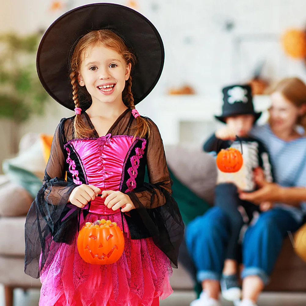 

2 PCS Glowing Jack-O-Lantern Pumpkin Decoration Hand-held Decorate Creative Button Decorative Lamp