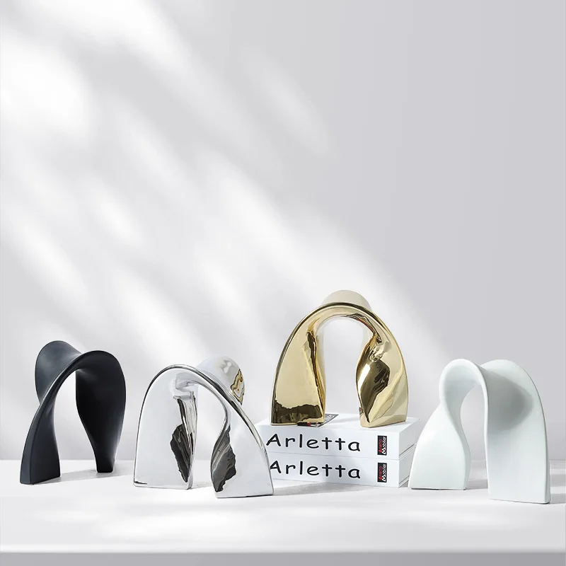 

Abstract Ribbon Scarf Ceramic Modern Nordic Light Luxury Minimalist Ornament Home Living Room Bedroom Study Aesthetic Decoration